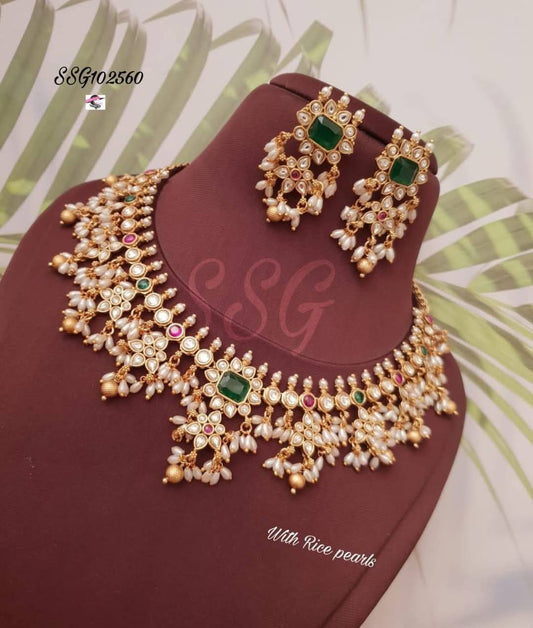 Designer Look Kemp stone Jewellery Set